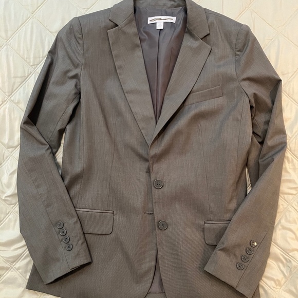 NEW YORK & CO Grey Suit Jacket Buttons Size 10 Tall - Picture 1 of 4